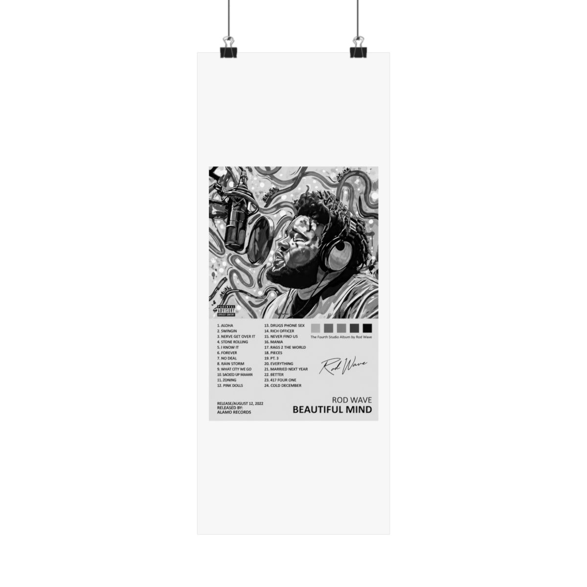 VCLUST Rod Wave Poster Music Album Poster Art Decor Painting Aesthetic Wall Art Posters for Bedroom Decor 12x18inch(30x45cm) 4 - alternate angle 5, merchandise