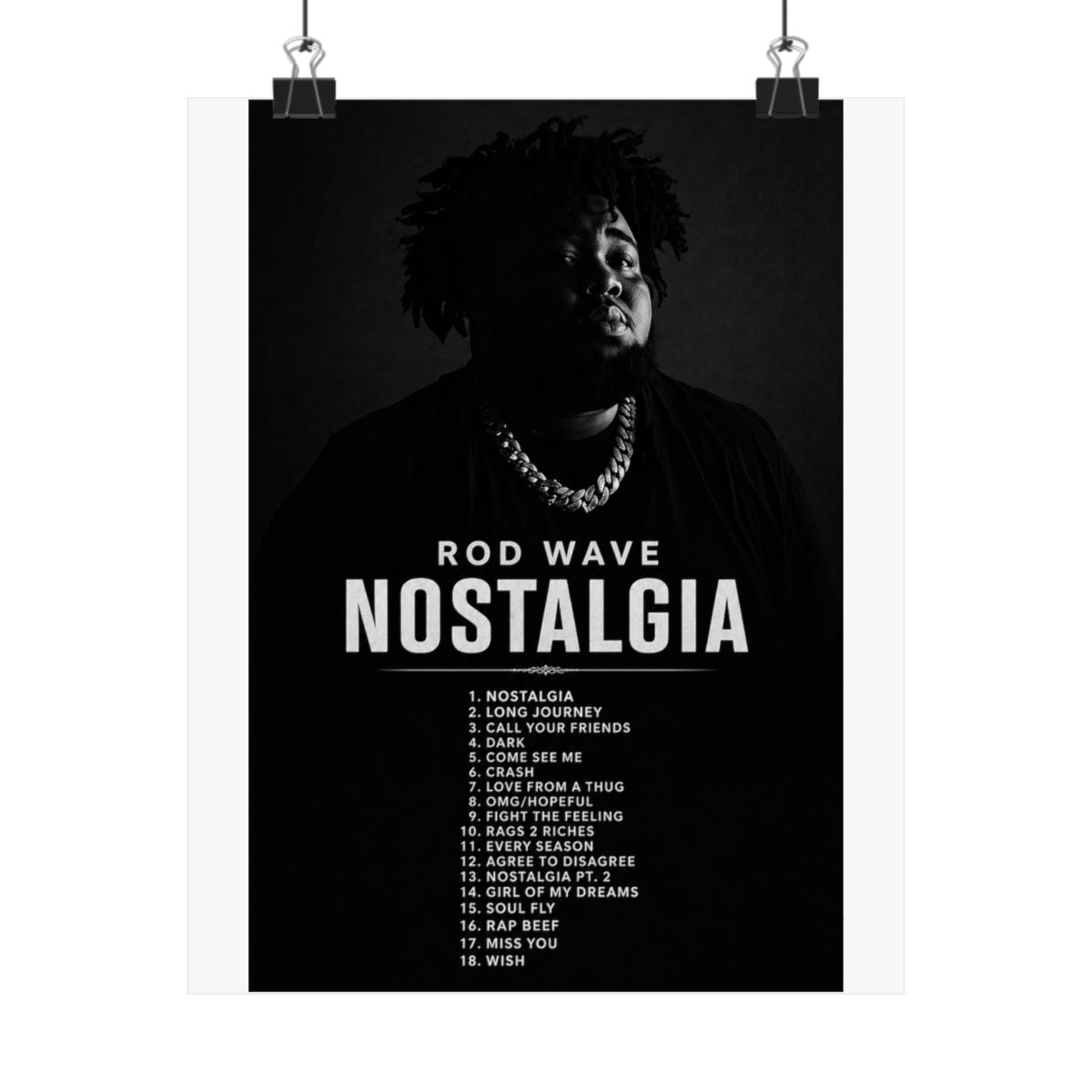 BIARA Rod Wave Poster Nostalgia Album Cover Poster Posters for Room Aesthetic Posters Wall Art Bedroom Decor 08x12inch(20x30cm)