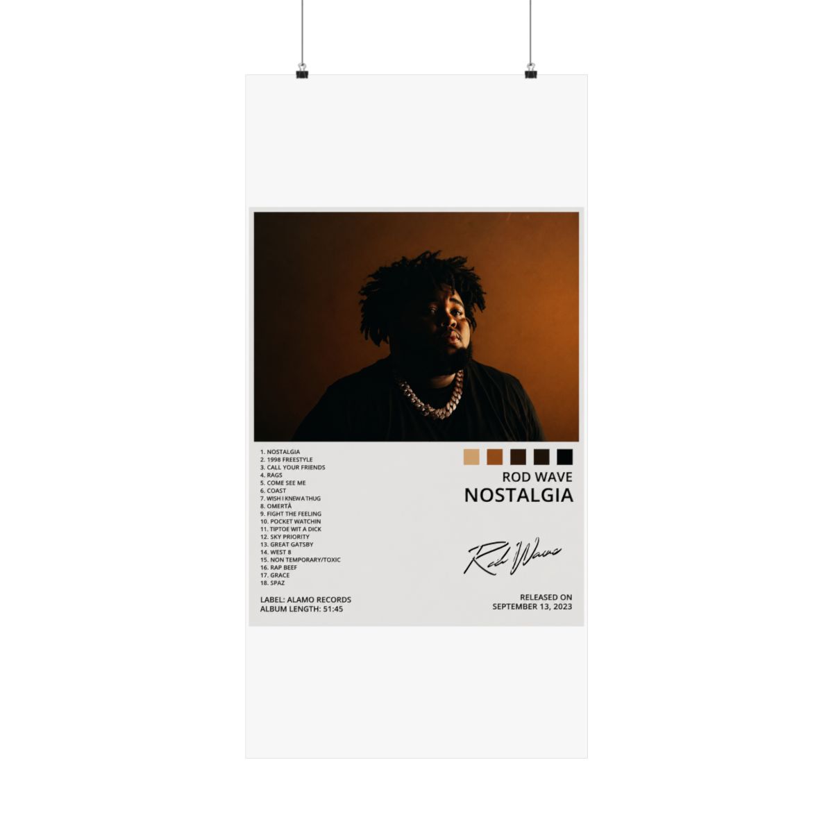BIARA Rod Wave Poster Nostalgia Album Cover Poster Posters for Room Aesthetic Posters Wall Art Bedroom Decor 20x30inch(50x75cm) - alternate angle 5, merchandise