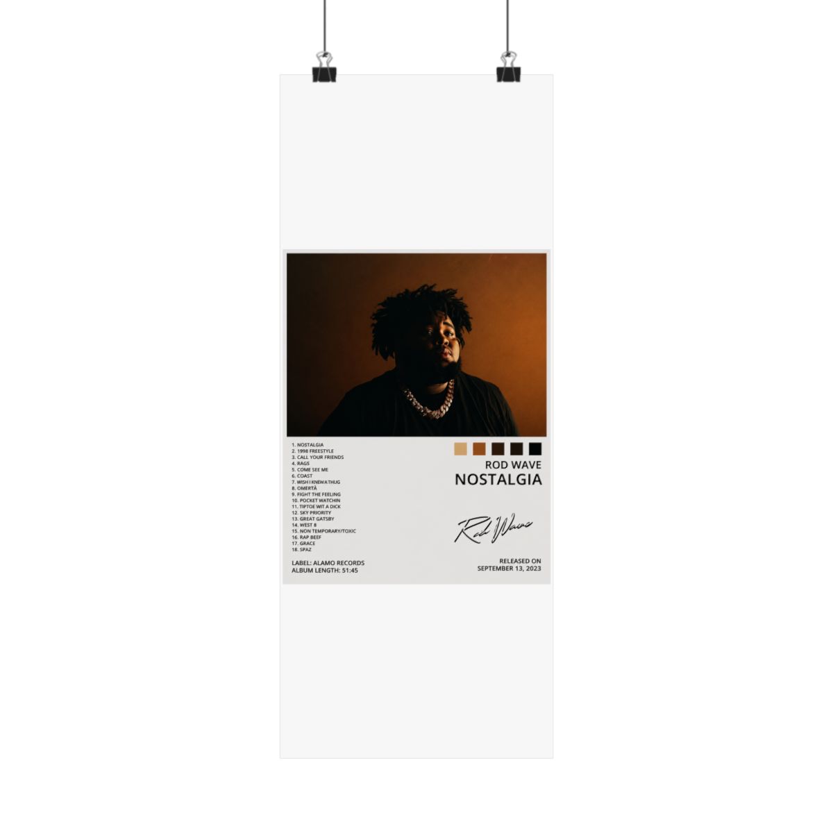 BIARA Rod Wave Poster Nostalgia Album Cover Poster Posters for Room Aesthetic Posters Wall Art Bedroom Decor 20x30inch(50x75cm) - alternate angle 4, merchandise